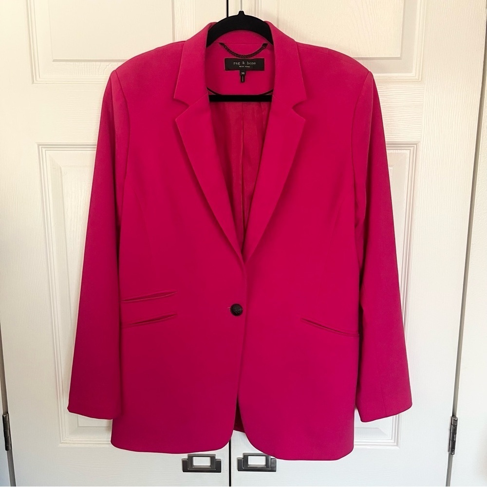 Rag & Bone Hot Pink Hook & Eye Blazer Size 10